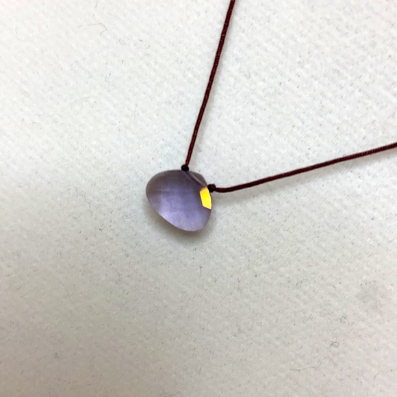 Delicate Amethyst Corded Necklace - Picture 4 of 5